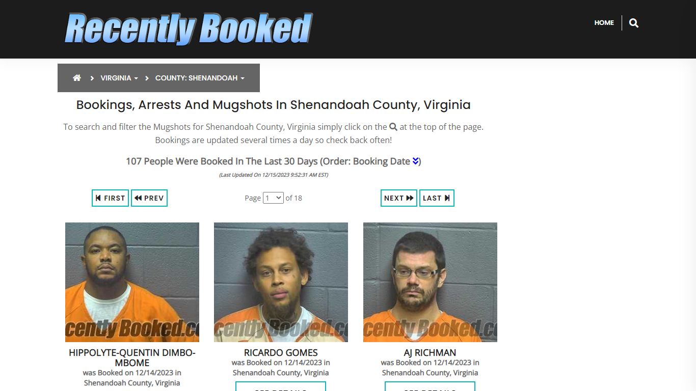 Bookings, Arrests and Mugshots in Shenandoah County, Virginia